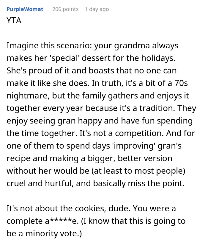 Wife Challenges Her Husband To Give Her Cookie-Baking Tradition A Try, He Ends Up Upstaging Her, Family Drama Ensues