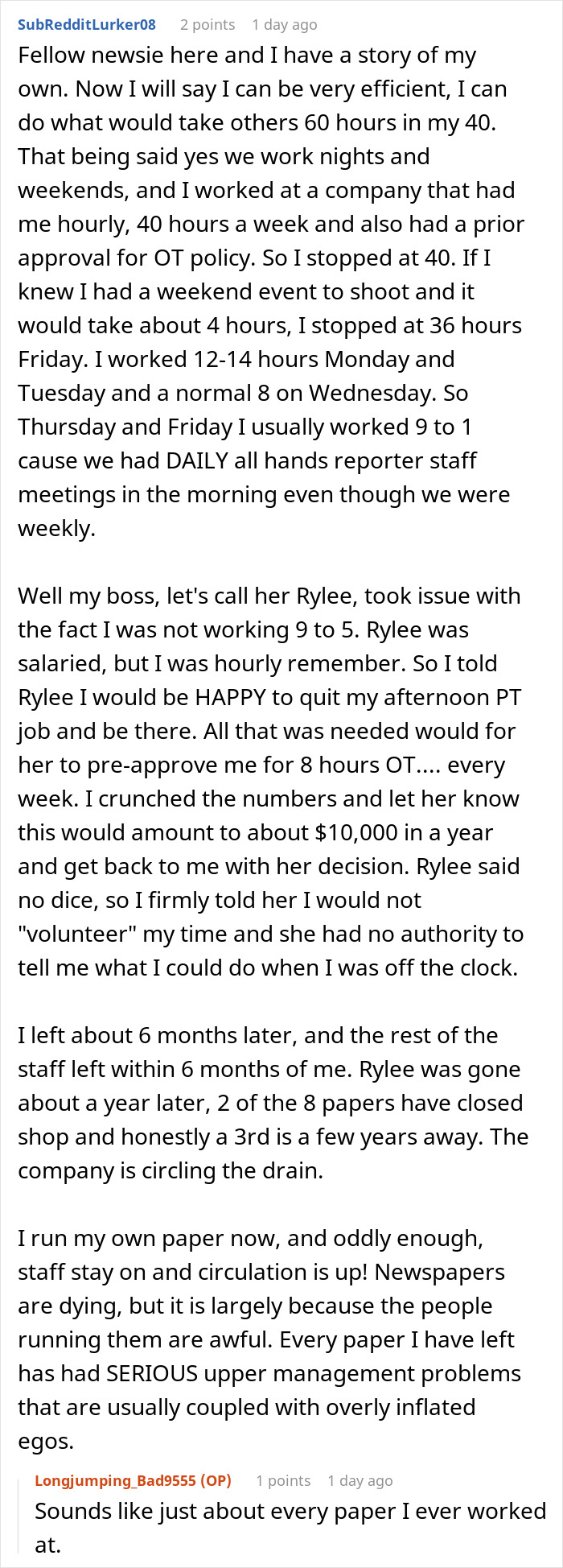 Boss Refuses To Pay This Journalist Overtime, Regrets It When They Start Working Only Paid Hours Boss Refuses To Pay This Journalist Overtime, Regrets It When They Start Working Only Paid Hours
