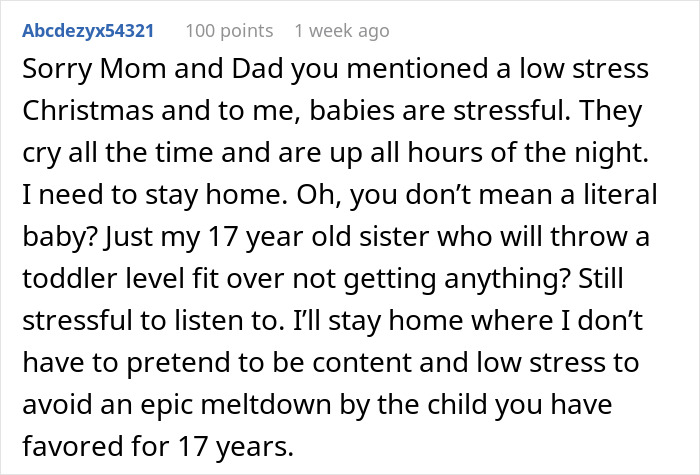 19 Y.O. Discovers Parents Got Gifts For His Sibling Despite Agreeing Not To Get Gifts For Anyone, Says He Won’t Come Home For Christmas 19 Y.O. Discovers Parents Got Gifts For His Sibling Despite Agreeing Not To Get Gifts For Anyone, Says He Won’t Come Home For Christmas