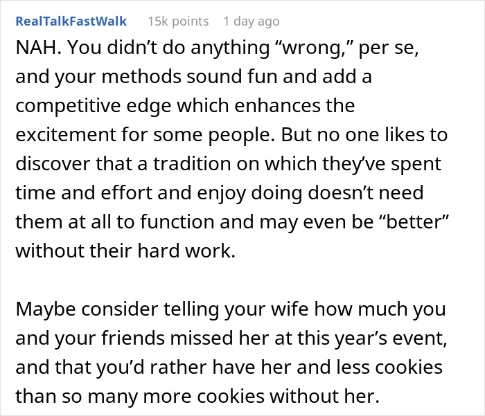 Wife Challenges Her Husband To Give Her Cookie-Baking Tradition A Try, He Ends Up Upstaging Her, Family Drama Ensues Wife Challenges Her Husband To Give Her Cookie-Baking Tradition A Try, He Ends Up Upstaging Her, Family Drama Ensues