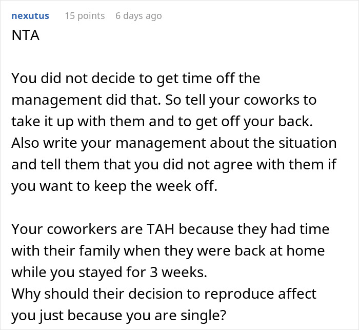 Person Asks If They're A Jerk For Not Giving Up Christmas Vacation So Coworkers With Families Can Have It