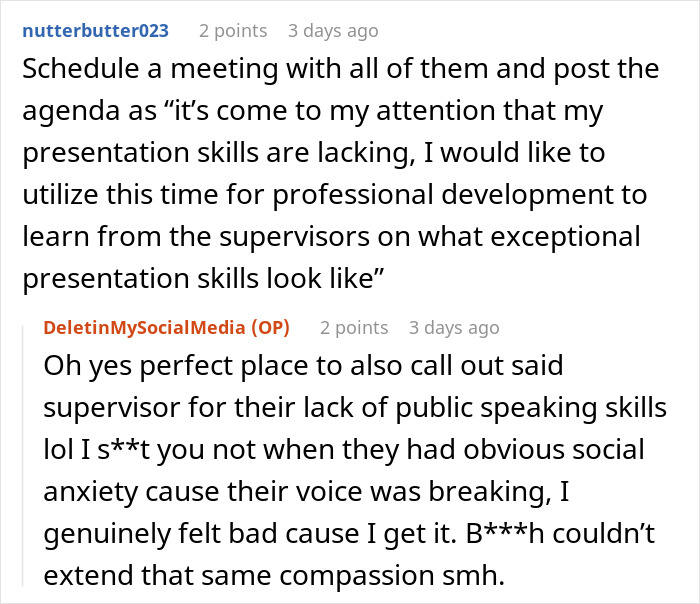 Woman Sees Supervisor Write Mean Things About Her Presentation On A Call, Calls Them Out Woman Sees Supervisor Write Mean Things About Her Presentation On A Call, Calls Them Out