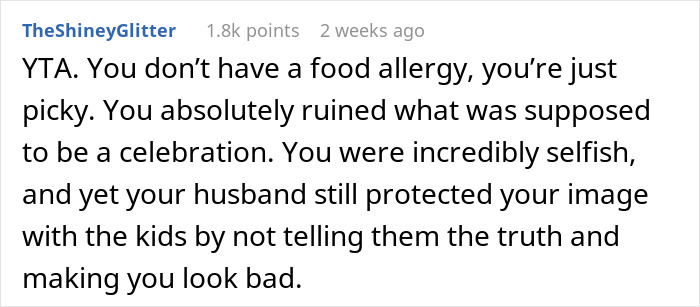 Wife Doesn't Attend Her Husband's Promotion Dinner All Because Of Her Picky Eating, The Internet Gives Her A Wake-Up Call Wife Doesn't Attend Her Husband's Promotion Dinner All Because Of Her Picky Eating, The Internet Gives Her A Wake-Up Call