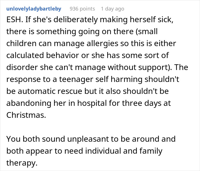 Mom Leaves Teen Daughter Alone In The Hospital On Christmas, Hoping It Will Teach Her A Lesson, Wonders If She Went Too Far