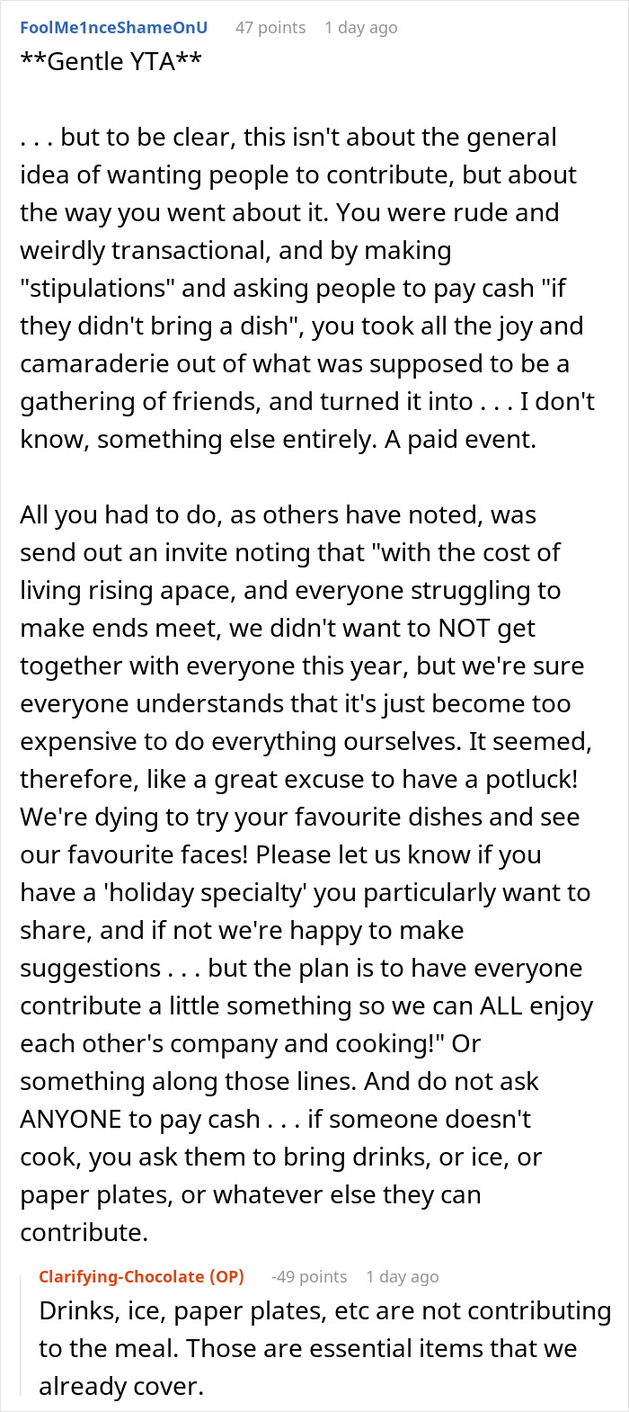 Money’s Tight, So This Guy Skips Throwing $600 On Cooking For 27 People And Potlucks It, Some Guests Get Offended Money’s Tight, So This Guy Skips Throwing $600 On Cooking For 27 People And Potlucks It, Some Guests Get Offended
