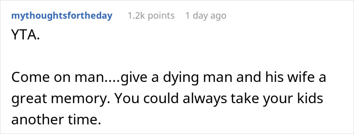 Man Wonders If It's Truly 'Selfish' And 'Heartless' To Ask His Wife To Cancel Her Terminally Ill Father’s Trip To Disney With Their Daughters Man Wonders If It's Truly 'Selfish' And 'Heartless' To Ask His Wife To Cancel Her Terminally Ill Father’s Trip To Disney With Their Daughters