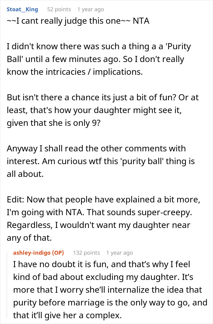 Woman Prohibits MIL From Taking Her 9 Y.O. Daughter To Church “Purity Ball,” Gets Called A Jerk Woman Prohibits MIL From Taking Her 9 Y.O. Daughter To Church “Purity Ball,” Gets Called A Jerk