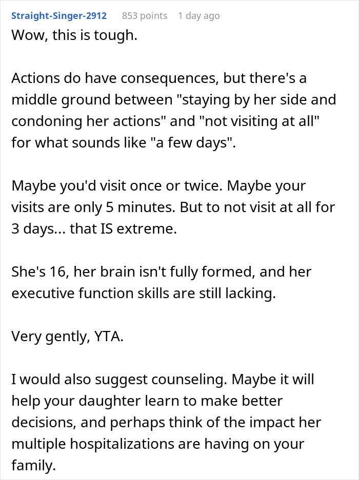 Mom Leaves Teen Daughter Alone In The Hospital On Christmas, Hoping It Will Teach Her A Lesson, Wonders If She Went Too Far Mom Leaves Teen Daughter Alone In The Hospital On Christmas, Hoping It Will Teach Her A Lesson, Wonders If She Went Too Far