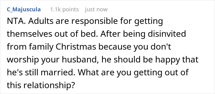 "Why Would I Wake Up Early Just To Wake Him Up?": Woman Is Not Invited To Husband's Family Christmas, Doesn't Wake Him Up For His Flight