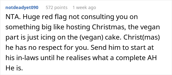 Vegan Woman Wonders "Am I A Jerk For Refusing To Host My In-Laws For Christmas?" Vegan Woman Wonders "Am I A Jerk For Refusing To Host My In-Laws For Christmas?"