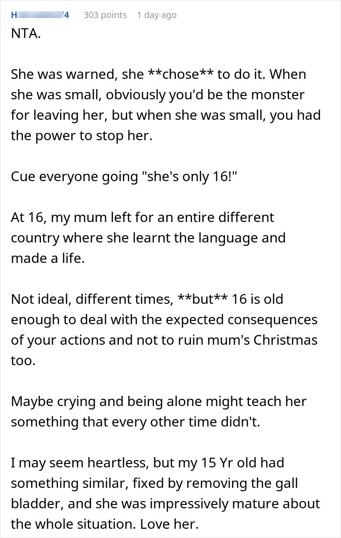 Mom Leaves Teen Daughter Alone In The Hospital On Christmas, Hoping It Will Teach Her A Lesson, Wonders If She Went Too Far