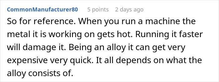 “Sure, You’re The Boss”: Supervisor Insists Worker Increase Machine Speed Above Its Limits, Regrets It Within Minutes “Sure, You’re The Boss”: Supervisor Insists Worker Increase Machine Speed Above Its Limits, Regrets It Within Minutes