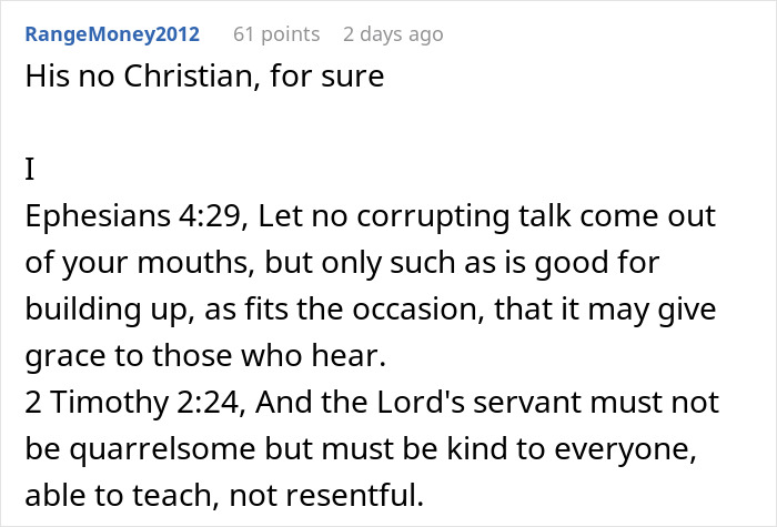 Comments on a Christian perspective about behavior, referencing Bible verses, in an online discussion. Comments on a Christian perspective about behavior, referencing Bible verses, in an online discussion.