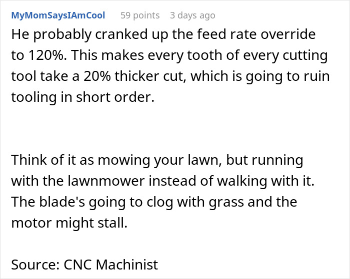 “Sure, You’re The Boss”: Supervisor Insists Worker Increase Machine Speed Above Its Limits, Regrets It Within Minutes “Sure, You’re The Boss”: Supervisor Insists Worker Increase Machine Speed Above Its Limits, Regrets It Within Minutes