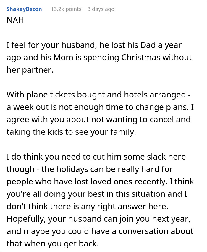Wife Leaves To Hawaii Without Her Husband Who Wanted To Stay With His Widow Mom, Asks If She's A Jerk