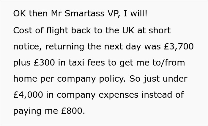 "Won't Pay Me For My Cancelled Event? Pay Me To Go Instead": Employee Makes Boss Cover £4,000 In Expenses After Refusal To Refund Canceled Trip "Won't Pay Me For My Cancelled Event? Pay Me To Go Instead": Employee Makes Boss Cover £4,000 In Expenses After Refusal To Refund Canceled Trip