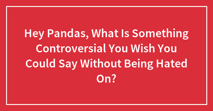 Hey Pandas, What Is Something Controversial You Wish You Could Say Without Being Hated On? (Closed)