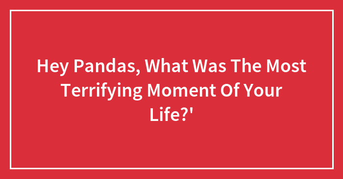 Hey Pandas, What Was The Most Terrifying Moment Of Your Life?’ (Closed)