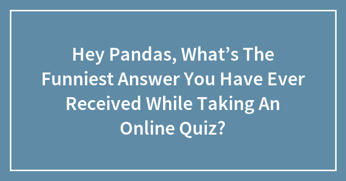 Hey Pandas, What’s The Funniest Answer You Have Ever Received While Taking An Online Quiz?