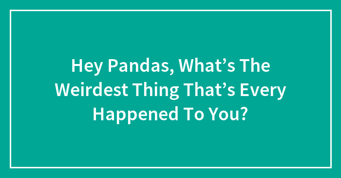 Hey Pandas, What’s The Weirdest Thing That’s Every Happened To You?