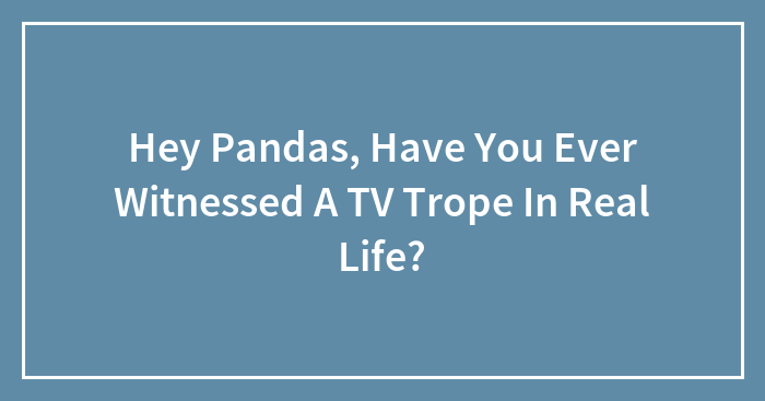 Hey Pandas, Have You Ever Witnessed A TV Trope In Real Life? (Closed)