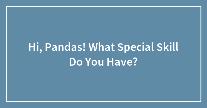 Hi, Pandas! What Special Skill Do You Have?