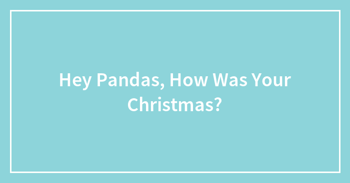 Hey Pandas, How Was Your Christmas? (Closed)