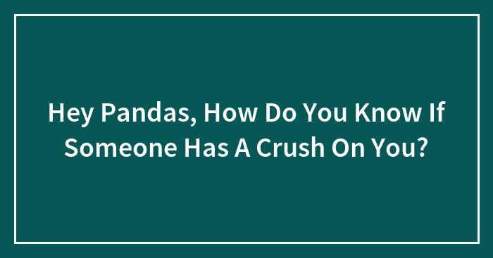 Hey Pandas, How Do You Know If Someone Has A Crush On You? (Closed)