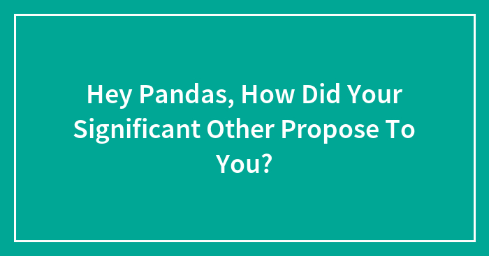 Hey Pandas, How Did Your Significant Other Propose To You? (Closed)