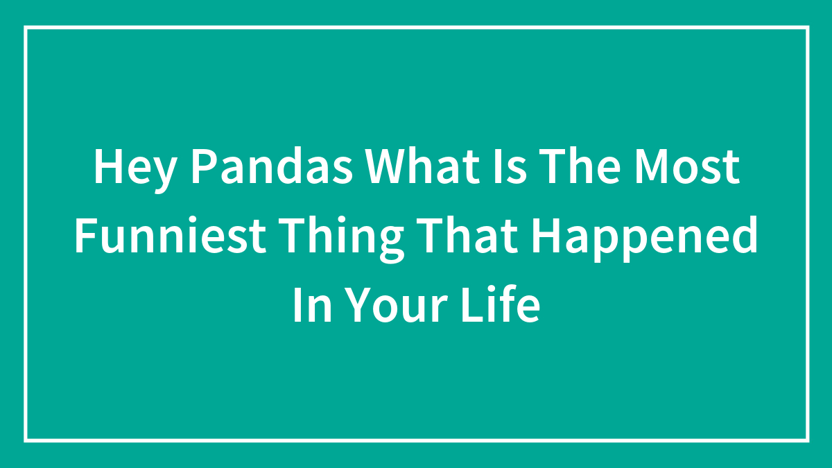 Hey Pandas What Is The Most Funniest Thing That Happened In Your Life