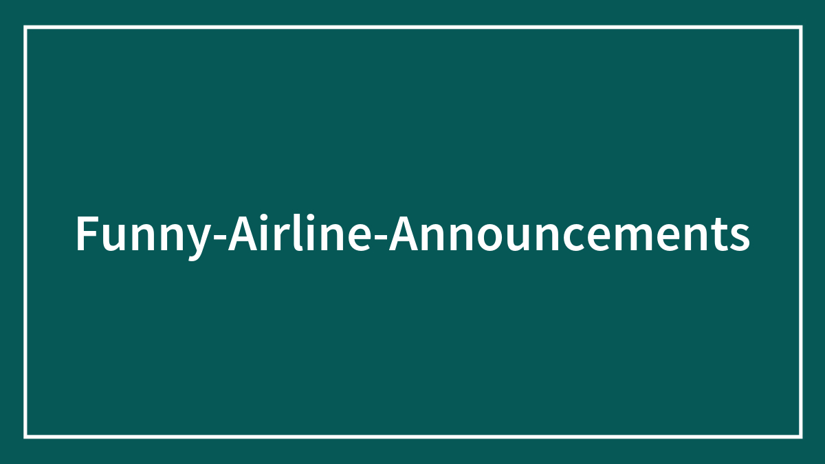 40 Airline Announcements That Left Passengers In Stitches