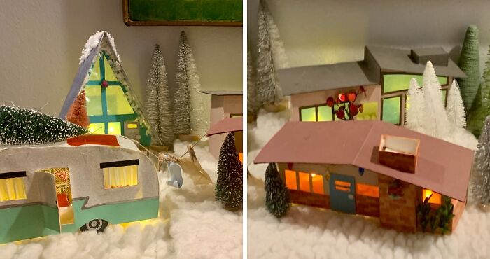I Made A Mini Christmas Village Of My Childhood Neighborhood (5 Pics)