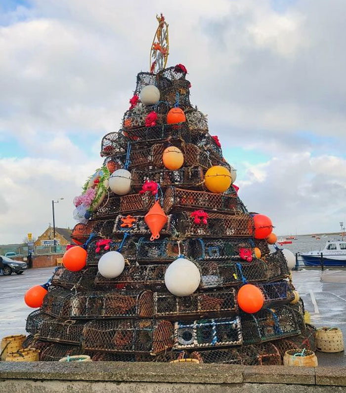 This Christmas Tree Is Made Of Crab Traps And Buoys. Wells-Next-The-Sea, UK