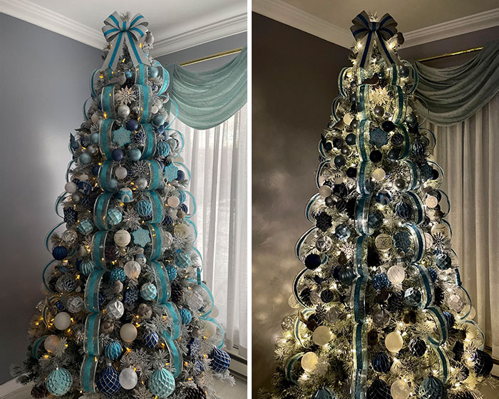 Wintry White, Silver & Blue Christmas Tree