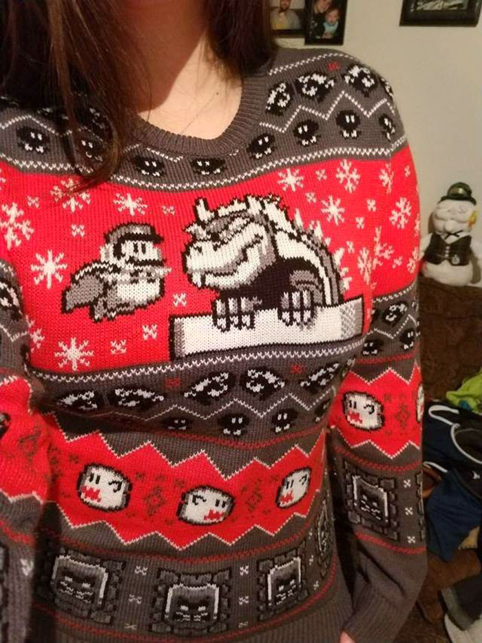 Neat Mario Bros Christmas Sweater