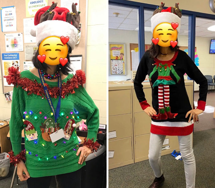Wanted To Show How My Mom Dresses Up For Christmas For Her Elementary Kiddos