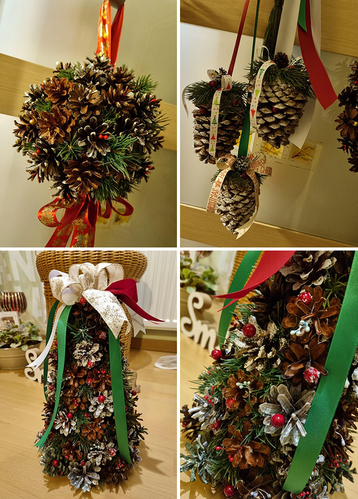 My Christmas Begins With Pine Cones Decorations. I Made All Myself