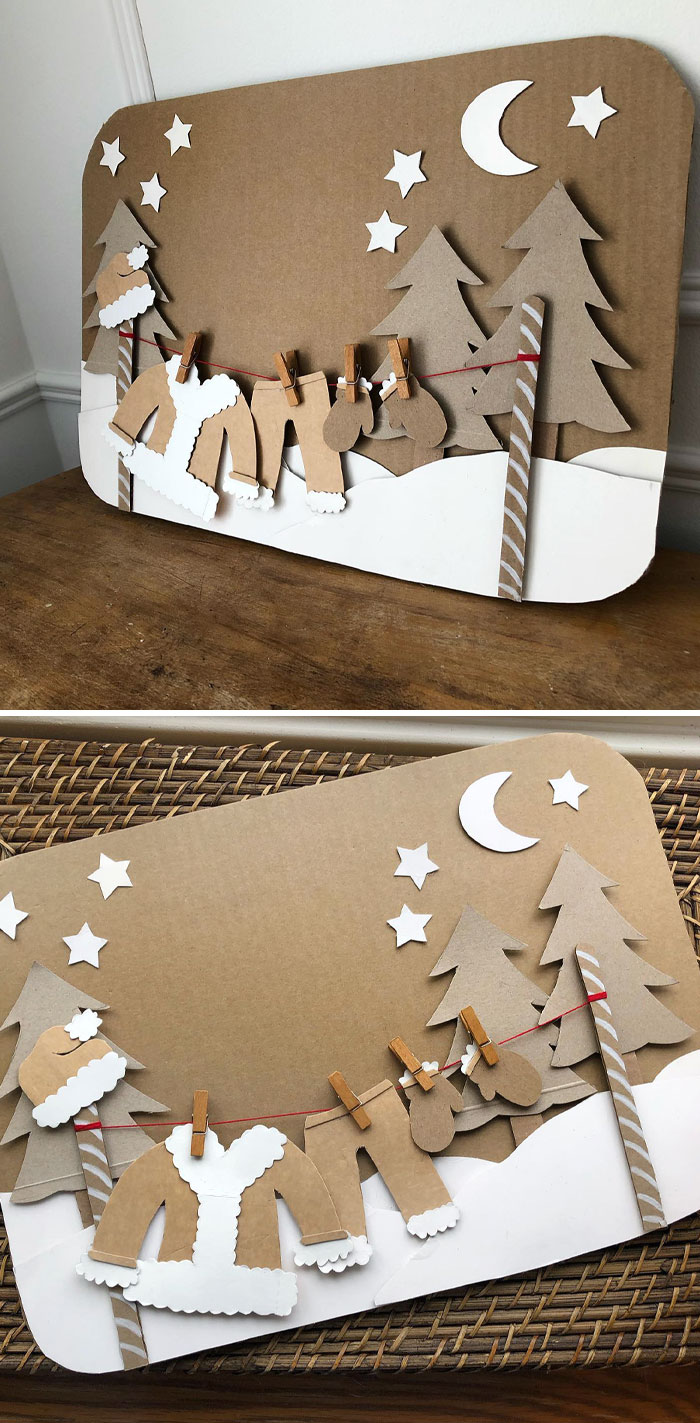 Santa Claus Is Coming To Town. Cardboard Canvas