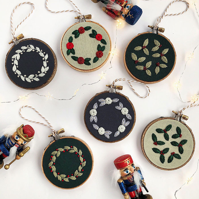 I Know It’s Only The Beginning Of November, But Here Are Some Embroidered Christmas Ornaments I Made