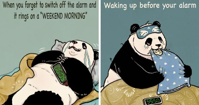 I Create Illustrations Of A Middle-Aged Panda, And Here Are 22 That You Might Find Very Relatable