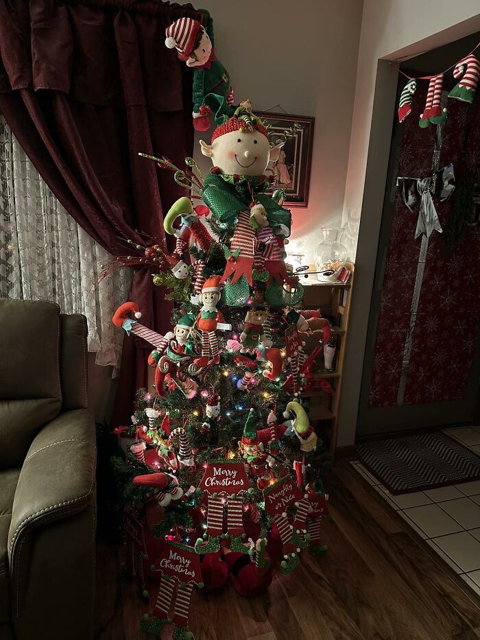 Merry Christmas To All! The Elf Tree Is My Version Of Elf On A Shelf!