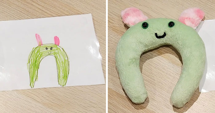 Teacher Goes Viral On Twitter After One Of Her Students’ Dad Posted The Plush Toys She Made Based On The Kids’ Drawings (12 Pics)