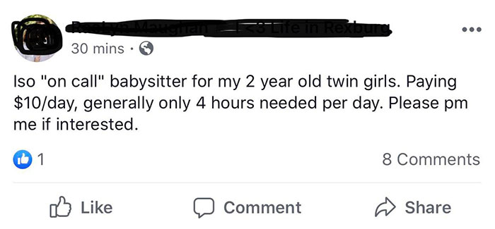 Be ‘On Call’ To Babysit Two Toddlers For $2.50/Hour? Yikes