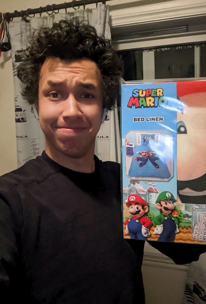 My Mom Got Me Super Mario Sheets For Christmas And Said, "What? It's Not Like Anyone Else Is Going To See Your Sheets". I'm 24 And Live On My Own