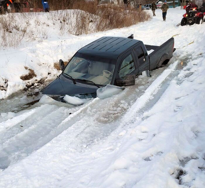 What Could Go Wrong Trying To Drive On Frozen Pond