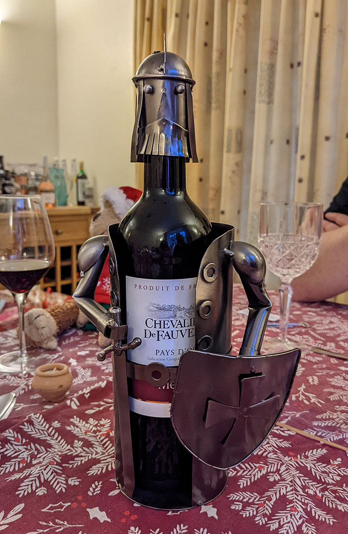 This Christmas, My Parents Got A Roman Wine Bottle Holder As A Gift