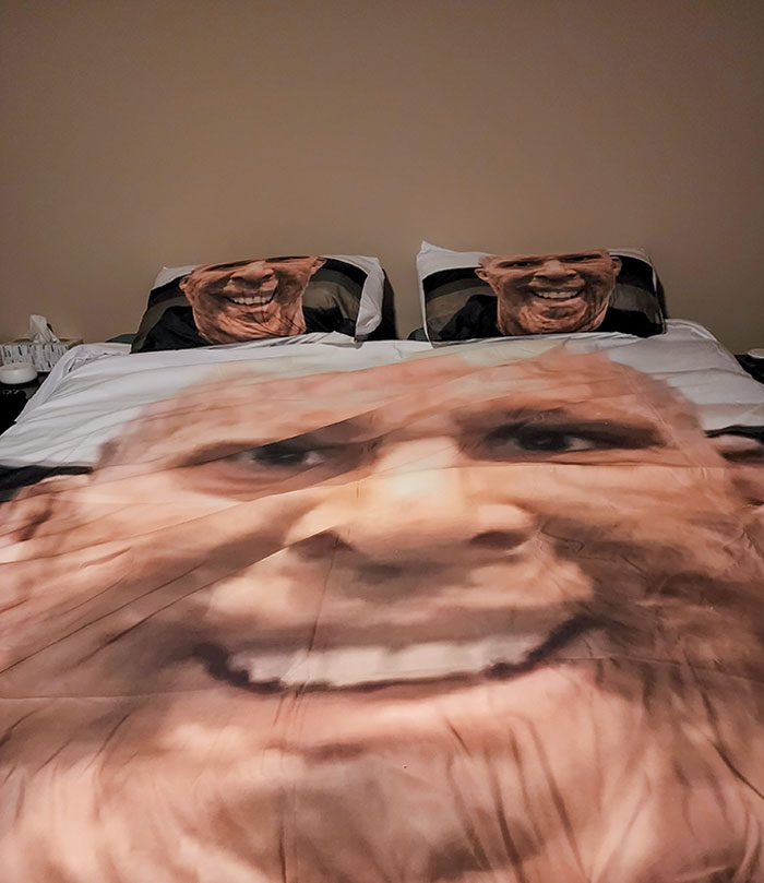 Daughters Got Us These For Christmas. Decided To Put Them On The Bed For Us Since We Kept "Forgetting"