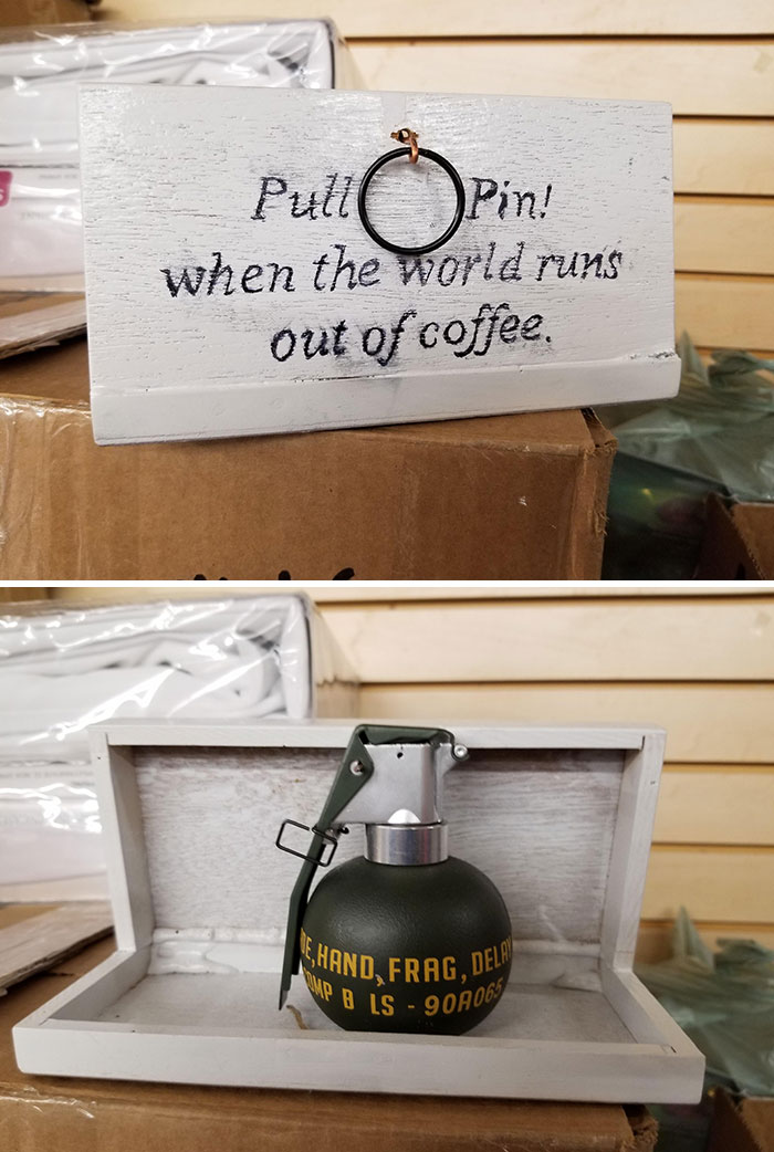 A Bit Late, But Wanted To Share. My Coworker Made A Gift For His Die Hard Coffee Loving Friend For Christmas (And Before You Ask, No, It's Not Real)