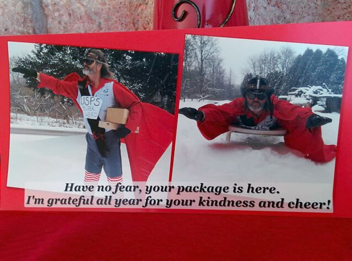 Grandma Got This Christmas Card From Her Mailman