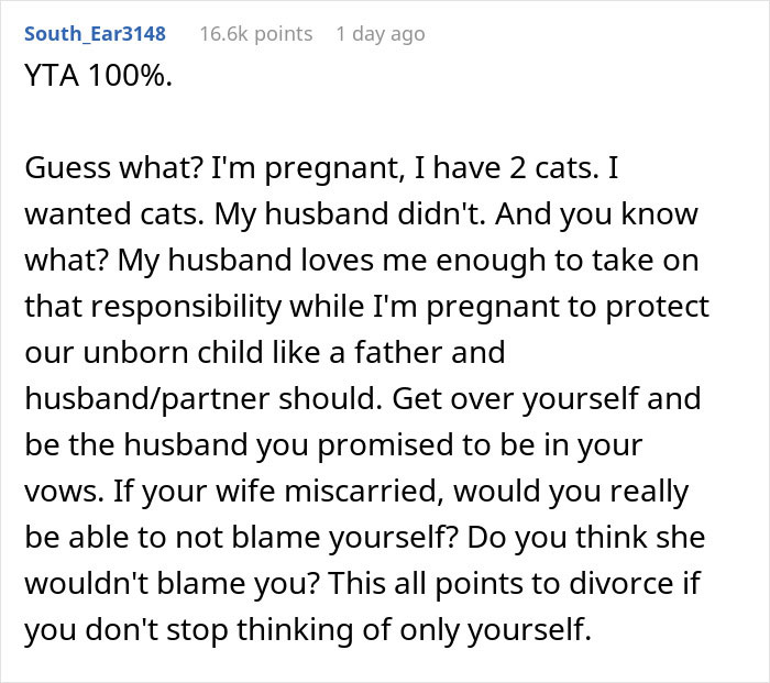 husband refuses scoop cat litter for pregnant wife 3